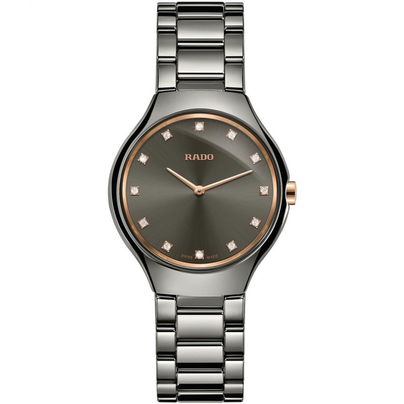 Ladies Rado True Thinline Ceramic Diamond Watch R27956722