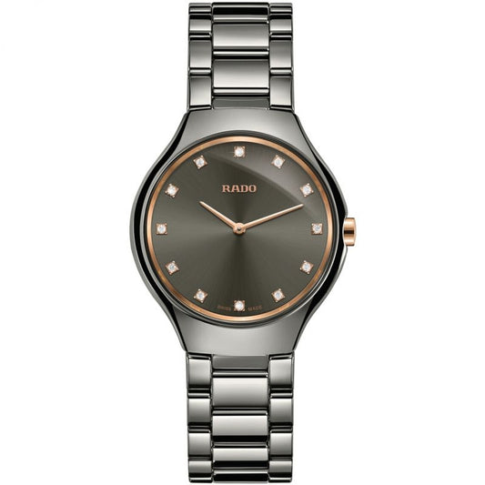 Ladies Rado True Thinline Ceramic Diamond Watch R27956722