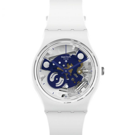 Unisex Swatch Time To Blue Small Bioceramic Watch SO31W103