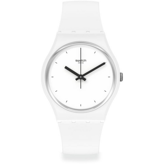 Unisex Swatch Think Time White Bioceramic Watch SO31W100